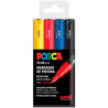 182634668 POSCA MARCADOR  PC-1M/4C NO PERMANENTE PUNTA FINA 0.7-1MM COLORES SURTIDOS BASIC -ESTUCHE 4U-