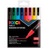 182634670 POSCA MARCADOR  PC-3M/8C NO PERMANENTE PUNTA FINA 0.9MM-1.3MM COLORES SURTIDOS BASIC -ESTUCHE 8U-