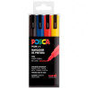 182634672 POSCA MARCADOR  PC-3M/4C NO PERMANENTE PUNTA FINA 0.9MM-1.3MM COLORES SURTIDOS BASIC -ESTUCHE 4U-