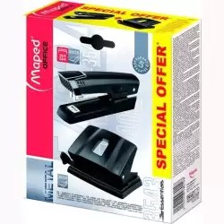898014 MAPED KIT ESSENTIAL METAL GRAPADORA 25H + PERFORADORA DE 2 AGUJEROS 35H NEGRO