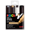 182634677 POSCA MARCADOR  PC-8K/4C NO PERMANENTE PUNTA BISELADA 8.0MM COLORES SURTIDOS GSWB -ESTUCHE 4U-