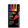 182634681 POSCA MARCADOR PC-5M/4C NO PERMANENTE 1.8MM-2.5MM COLORES SURTIDOS BASIC -ESTUCHE 4U-