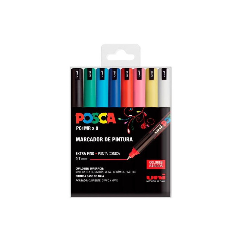 182634684 POSCA ESTUCHE BASIC MARCADOR  PC-1MR/8C -8U-