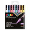 182634850 POSCA MARCADOR  PC-3M/8C NO PERMANENTE PUNTA FINA 0.9MM-1.3MM COLORES SURTIDOS PASTEL -8U-