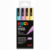 182634851 POSCA MARCADOR  PC-3M/4C NO PERMANENTE PUNTA FINA 0.9MM-1.3MM COLORES SURTIDOS PASTEL -4U-