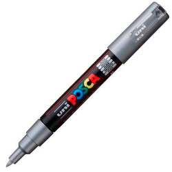 285114000 POSCA MARCADOR  PC-1M NO PERMANENTE PUNTA FINA 0.7-1MM PLATA