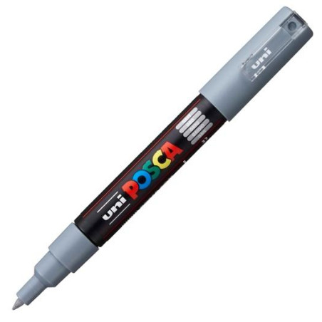 285148000 POSCA MARCADOR  PC-1M NO PERMANENTE PUNTA FINA 0.7-1MM GRIS