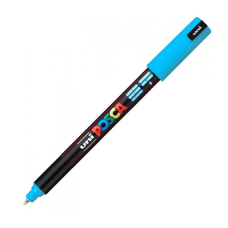 289785000 POSCA MARCADOR  PC-1MR NO PERMANENTE PUNTA EXTRAFINA 0.7MM  AZUL CLARO