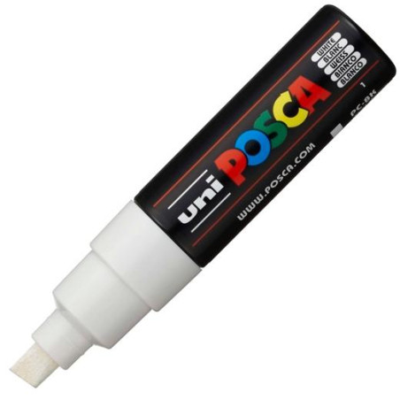 300426000 POSCA MARCADOR  PC-8K NO PERMANENTE PUNTA BISELADA 8.0MM BLANCO