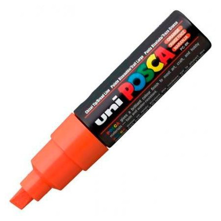 300459000 POSCA MARCADOR  PC-8K NO PERMANENTE PUNTA BISELADA 8.0MM NARANJA