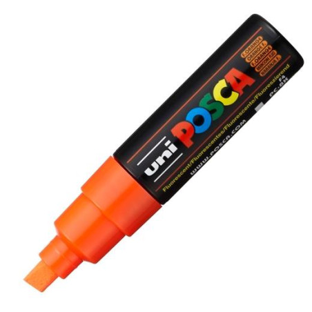 300632000 POSCA MARCADOR  PC-8K NO PERMANENTE PUNTA BISELADA 8.0MM NARANJA FLUOR