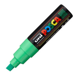 300640000 POSCA MARCADOR  PC-8K NO PERMANENTE PUNTA BISELADA 8.0MM VERDE FLUOR