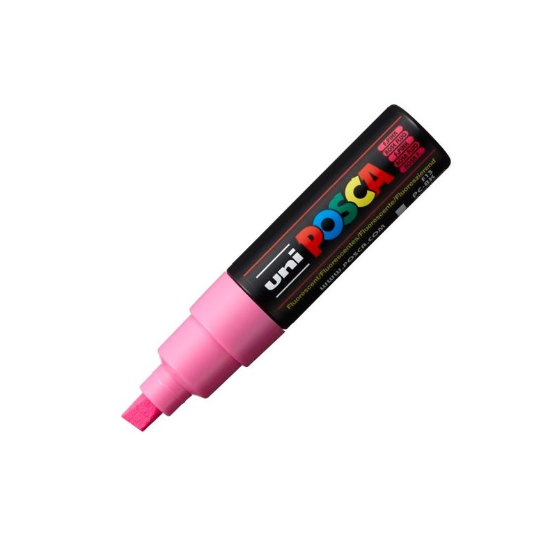 300657000 POSCA MARCADOR  PC-8K NO PERMANENTE PUNTA BISELADA 8.0MM ROSA FLUOR