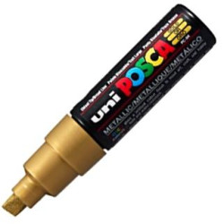 300699000 POSCA MARCADOR  PC-8K NO PERMANENTE PUNTA BISELADA 8.0MM ORO METÁLICO