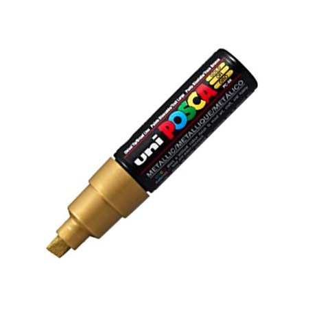 300699000 POSCA MARCADOR  PC-8K NO PERMANENTE PUNTA BISELADA 8.0MM ORO METÁLICO