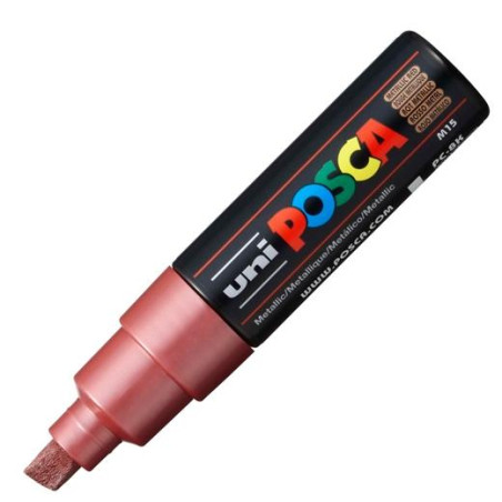 300731000 POSCA MARCADOR  PC-8K NO PERMANENTE PUNTA BISELADA 8.0MM ROJO METÁLICO