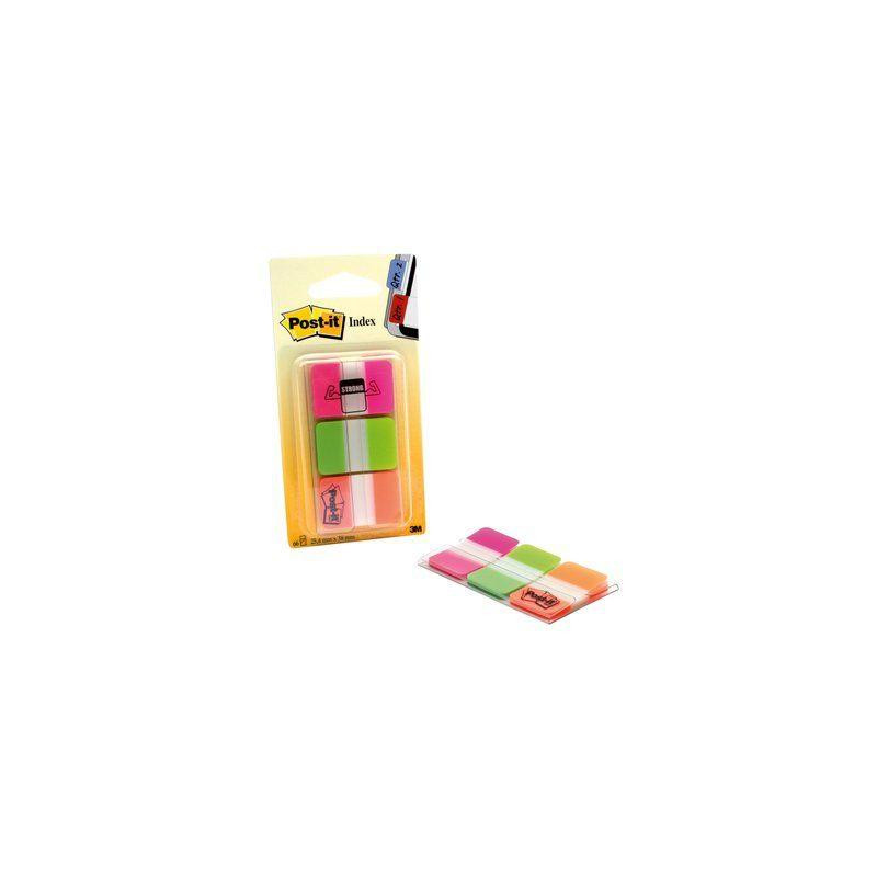 7000042777 POST-IT INDEX RIGIDO ROSA VERDE NARANJA - 3 DISPENSADORES STD 3X22