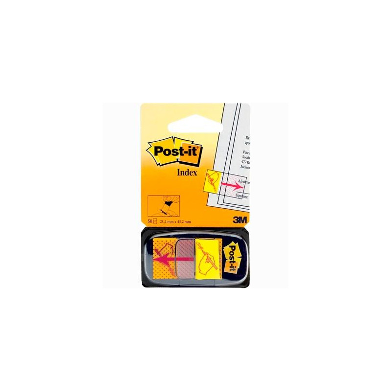 7000144931 POST-IT INDEX 680 SIMBOLO FIRMA DISPENSADOR 1X50 AMARILLO -12U-