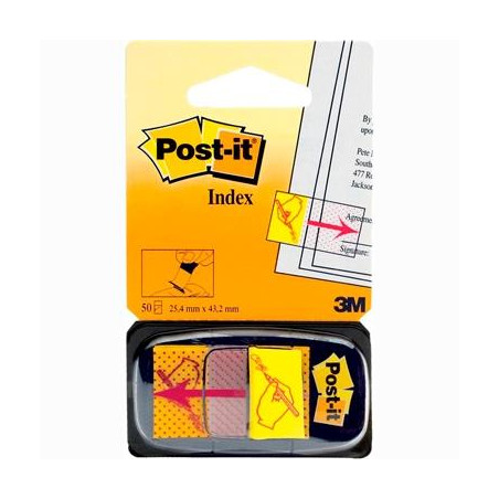 7000144931 POST-IT INDEX 680 SIMBOLO FIRMA DISPENSADOR 1X50 AMARILLO -12U-