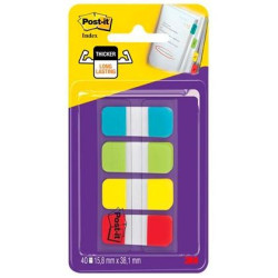 7100070595 POST-IT INDEX RIGIDO ROJO AMARILLO AZUL DISPENSADOR 4 COLORES X 10 MARCADORES