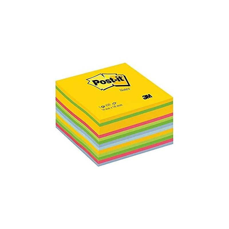 7100172383 POST-IT CUBO DE NOTAS ADHESIVAS COLORES ULTRA  450 HOJAS 76X76