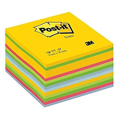 7100172383 POST-IT CUBO DE NOTAS ADHESIVAS COLORES ULTRA  450 HOJAS 76X76