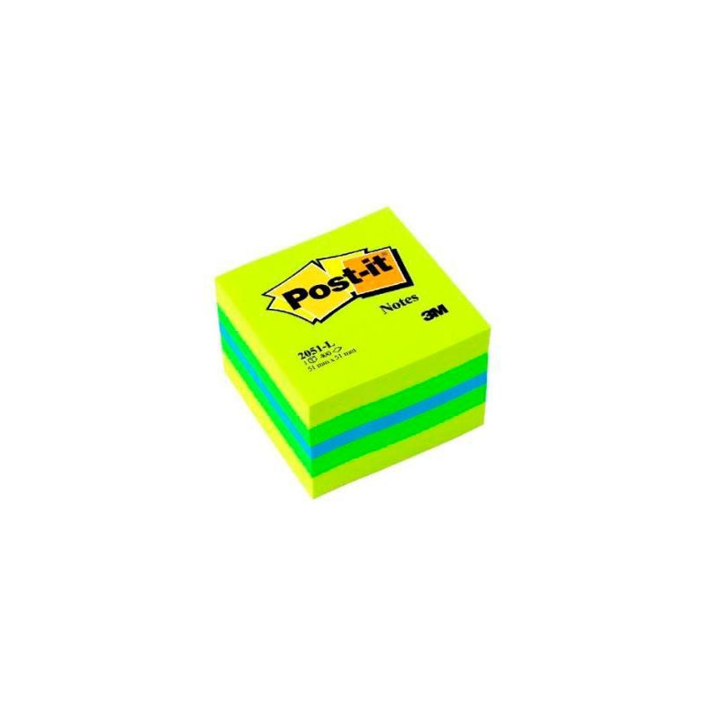 7100172394 POST-IT MININOTAS ADHESIVAS COLORES 51X51MM 400 HOJAS/BLOCK COLORES  LIMON. VERDE