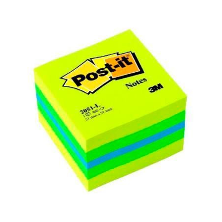 7100172394 POST-IT MININOTAS ADHESIVAS COLORES 51X51MM 400 HOJAS/BLOCK COLORES  LIMON. VERDE