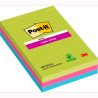 7100235020 POST-IT BLOC NOTAS ADHESIVAS SUPER STICKY CON LÍNEAS 90H FORMATO GRANDE 102X152 C/SURTIDOS PAQUETE 3 UD