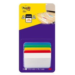 7100240788 POST-IT INDEX RIGIDO 51X38MM ROJO AZUL  VERDE AMARILLO - 4 SIN DISPENSADOR STD 4X6