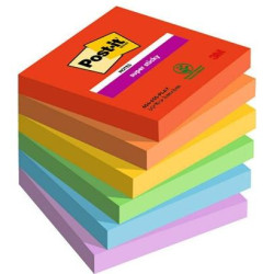 7100258795 POST-IT NOTAS ADHESIVAS SUPER STICKY 3 COLORES LUGARES PLAYFUL 76X76 6 BLOCS