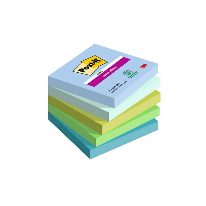 7100258898 POST-IT BLOCS NOTAS SUPER STICKY 90 HOJAS COLORES LUGARES OSASIS 76X76 5 BLOCS