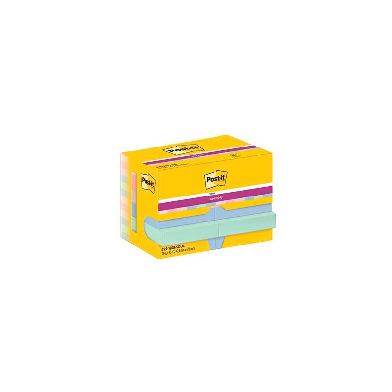 7100258899 POST-IT NOTAS ADHESIVAS SUPER STICKY 3 COLORES LUGARES SOULFUL 47