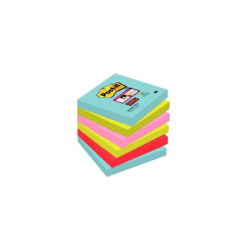 7100263206 POST-IT NOTAS ADHESIVAS SUPER STICKY 4 COLORES LUGARES COSMIC 76X76 6 BLOCS