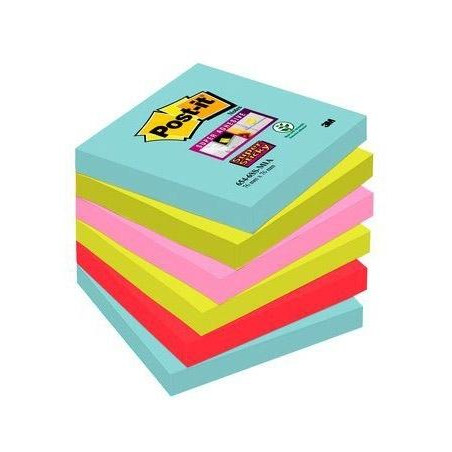 7100263206 POST-IT NOTAS ADHESIVAS SUPER STICKY 4 COLORES LUGARES COSMIC 76X76 6 BLOCS