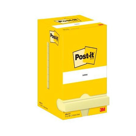 7100290160 POST-IT BLOC NOTAS ADHESIVAS 654 100H 76X76 CANARY YELLOW PAQUETE 12 UD