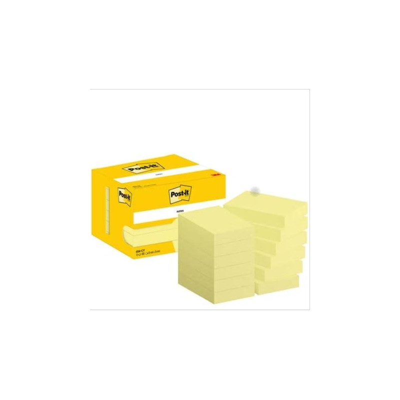 7100290170 POST-IT BLOC NOTAS ADHESIVAS 656 100H 51X76 CANARY YELLOW PAQUETE 12 UD