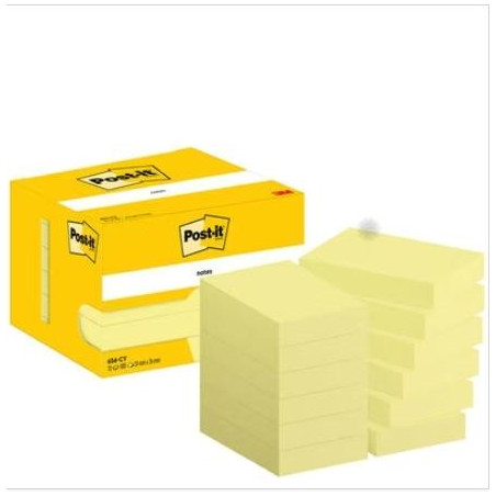 7100290170 POST-IT BLOC NOTAS ADHESIVAS 656 100H 51X76 CANARY YELLOW PAQUETE 12 UD