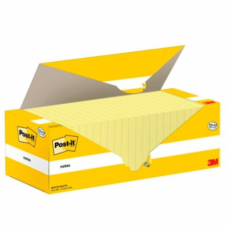 7100290172 POST-IT BLOC NOTAS ADHESIVAS 654 100H 76X76 CANARY YELLOW PACK 12 UD + 12 UD GRATIS