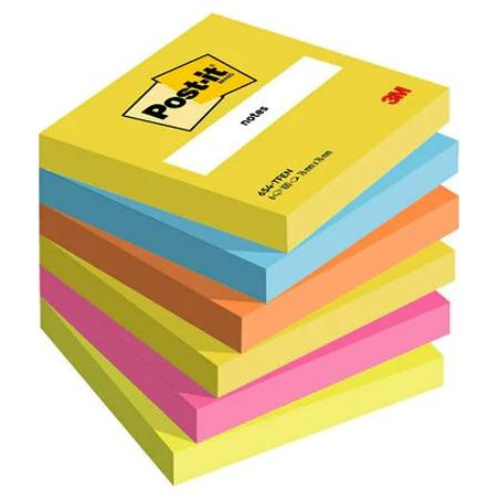 7100296019 POST-IT BLOCS NOTAS 654 GAMA ENERGETIC NEÓN 76X76 6 BLOCS