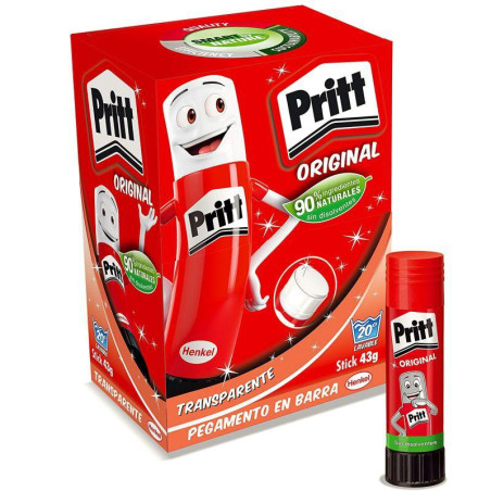 1584626 PRITT PEGAMENTO EN BARRA 43GR TRANSPARENTE CAJA EXPOSITORA -15 UD-