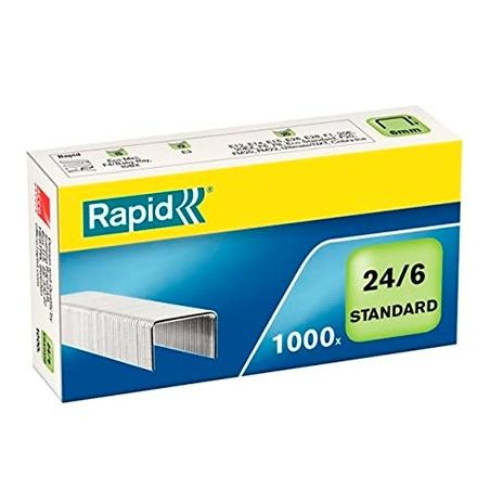 24855600 RAPID GRAPAS ESTÁNDAR 24/6 GALVANIZADAS -CAJA DE 1000