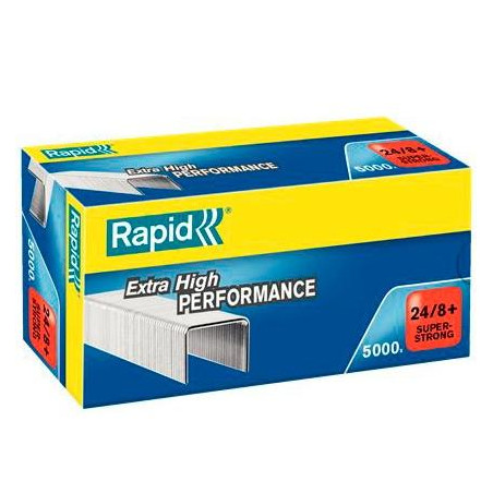 24860100 RAPID GRAPAS 24/8+ SÚPER STRONG GALVANIZADA CAJA DE 5000