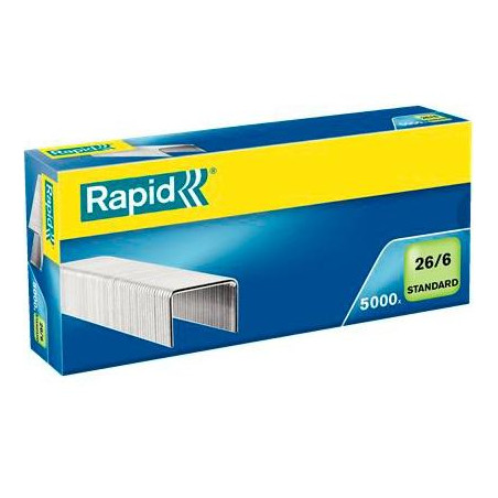 24861800 RAPID GRAPAS ESTÁNDAR 26/6 GALVANIZADA CAJA DE 5000