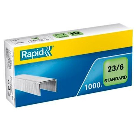 24869100 RAPID GRAPAS ESTÁNDAR 23/6 GALVANIZADAS -CAJA DE 1000-