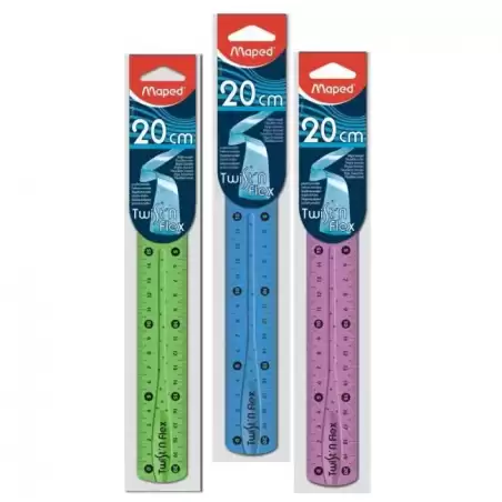 279210 MAPED REGLA TWIST´N FLEX DECORADA DOBLE GRADUACIÓN 20 CM COLORES SURTIDOS