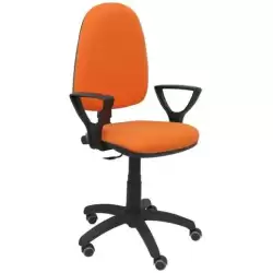 04CPBALI308BGOLFRP PIQUERAS Y CRESPO SILLA AYNA GIRATORIA C.PERMANENTE BRAZOS FIJOS RUEDAS DE PARQUÉ TEJIDO BALI NARANJA