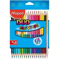 829601FC MAPED LÁPICES DE COLORES DUO COLOR´PEPS BICOLOR SURTIDOS ESTUCHE 18 UD