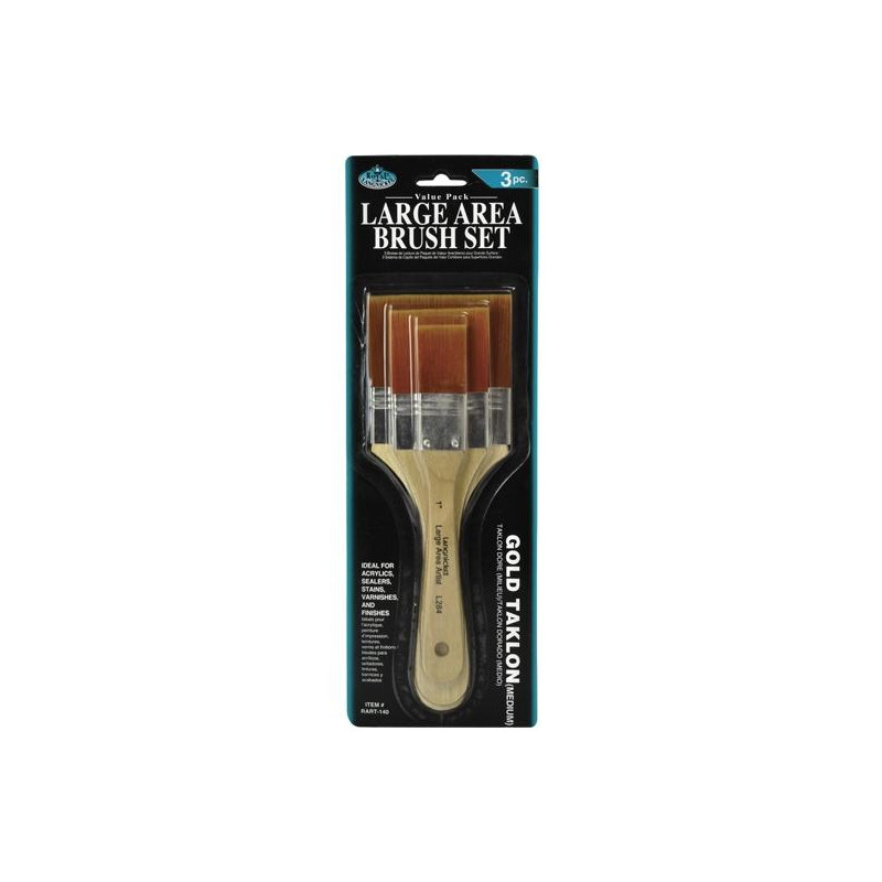 RART-140 ROYAL LANGNICKEL SET DE 3 BROCHAS DE PELO TAKLON RUBIO