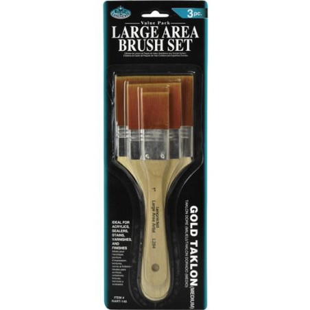 RART-140 ROYAL LANGNICKEL SET DE 3 BROCHAS DE PELO TAKLON RUBIO